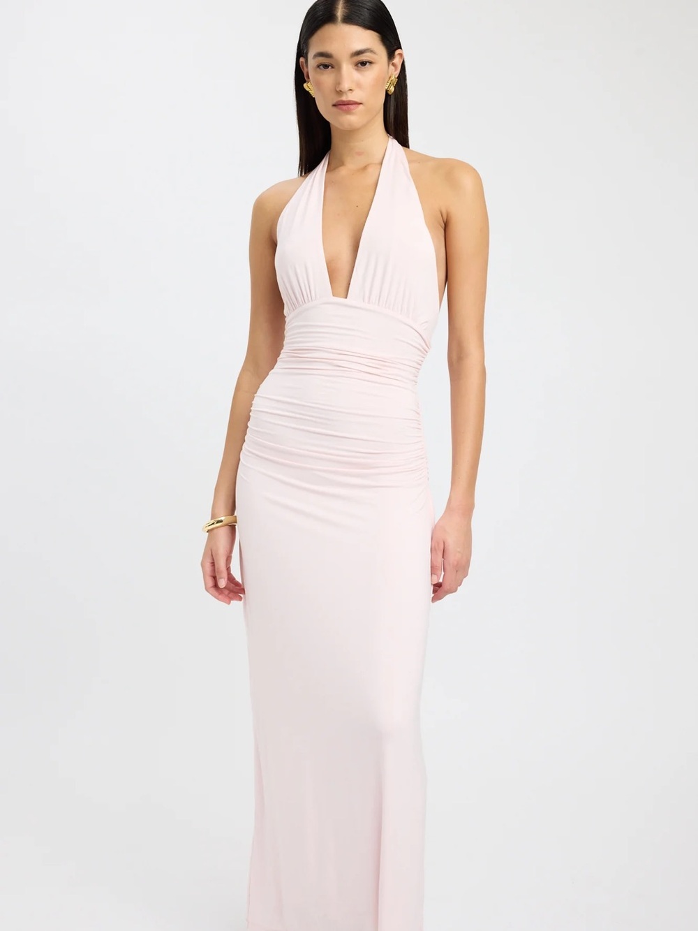 Kookai maxi halter dress with tie back